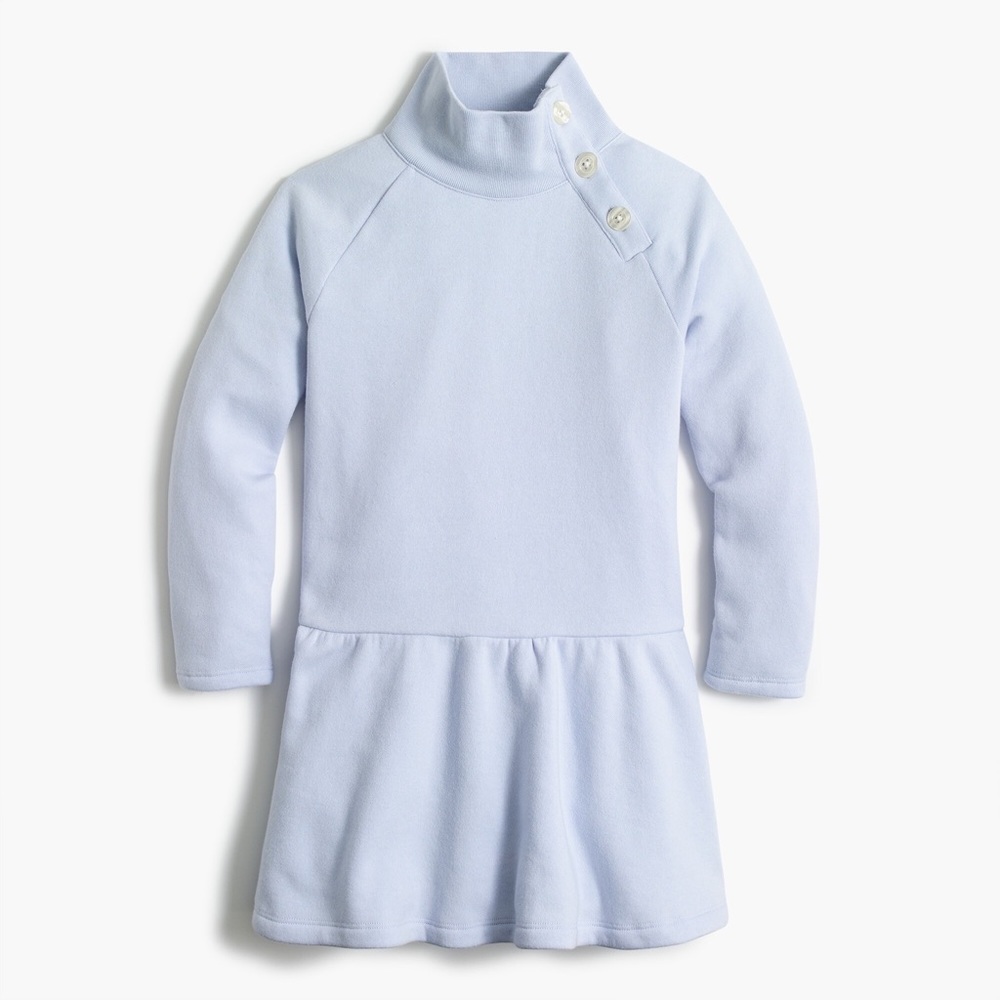 Light blue sweatshirt dress, button color, never worn with tags